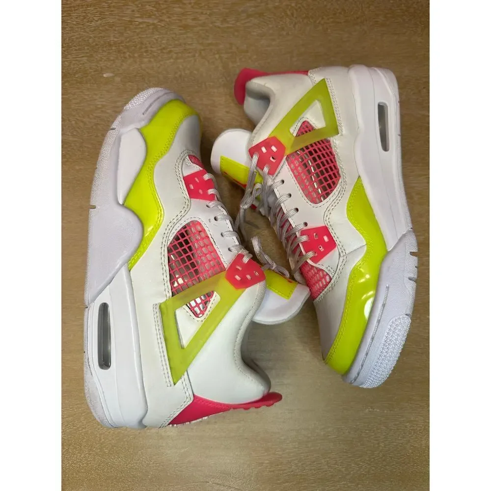 Jordan Women's Athletic Shoes White Pink Neon Yellow